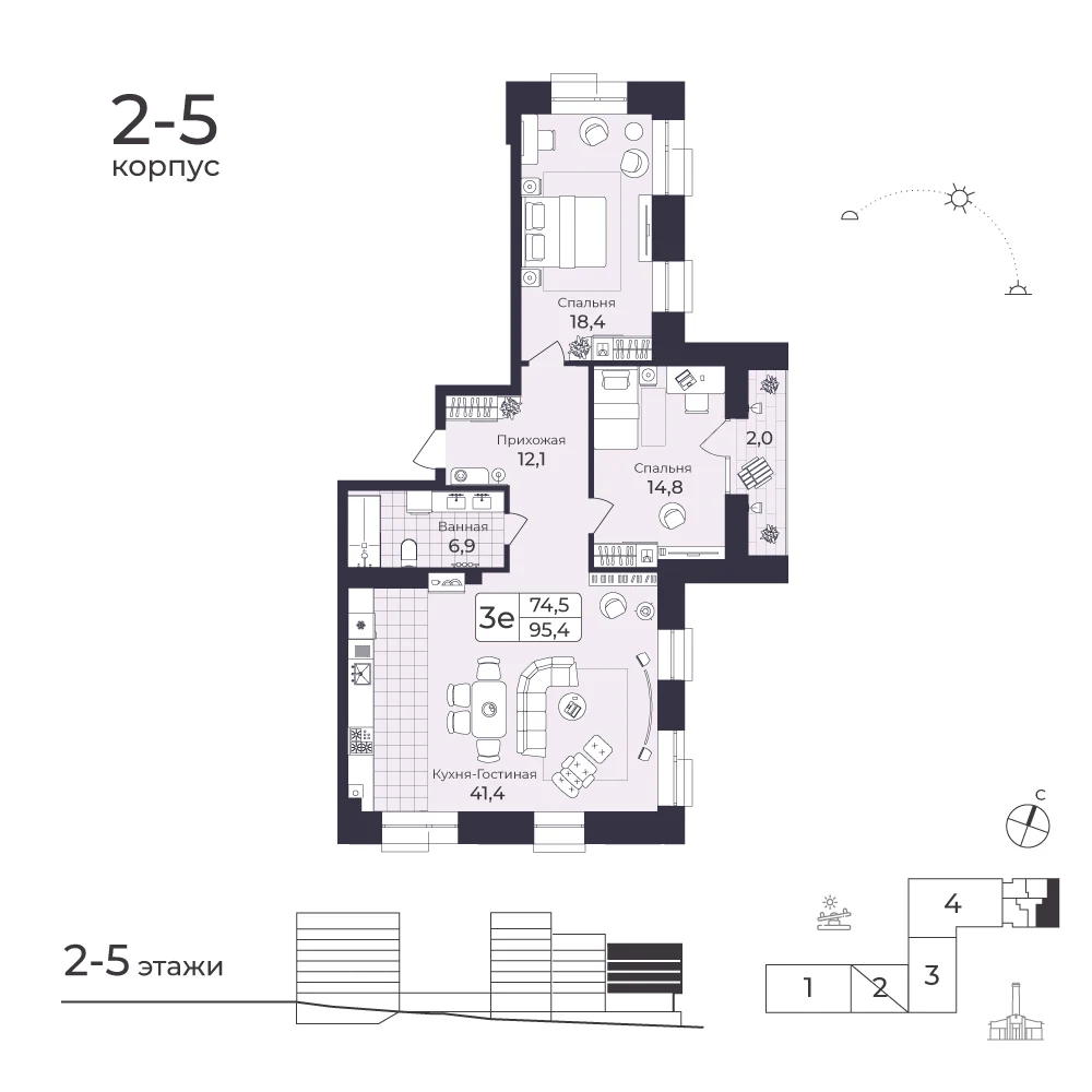 Планировка квартиры № 246, 96.35 м²